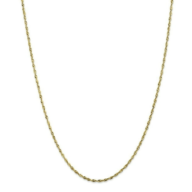 10k Sparkle-Cut Extra-Lite Rope Chain Necklace in Yellow Gold Choice of Lengths 16 18 20 24 30 and Variety of mm Options 10k Sparkle-Cut Extra-Lite Rope Chain Necklace in Yellow Gold Choice of Lengths 16 18 20 24 30 and Variety of mm Options